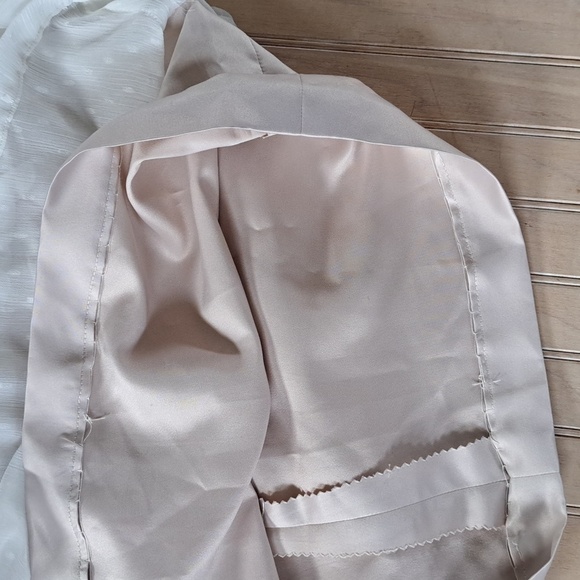 Chiffon Satin Formal Embellished Detail Delicate Sheer Shift Party Mini Dress - Picture 4 of 10